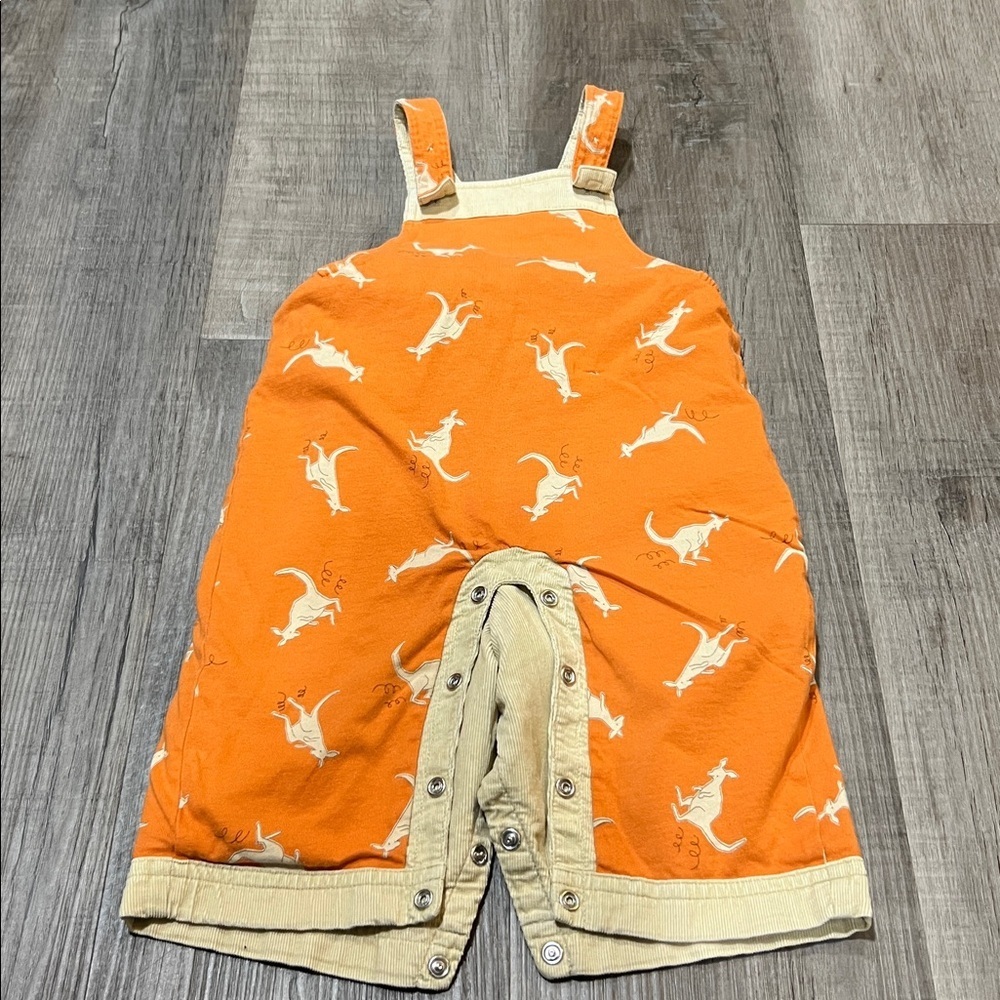 HTF Gymboree Vintage Kangaroo print overalls with stuffed kangaroo size 3-6M - Picture 8 of 14